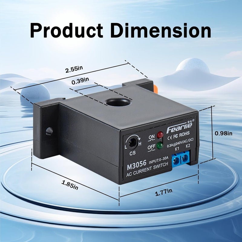 nodehawk Miniature Current Switch,Current Sensing Switch,with Rails,Normally Closed Amp Sensor Monitoring Relay, AC 0-30A Detectable（M3056） - Image 2